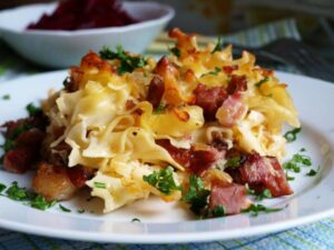 Šunkofleky s uzeným masem recept